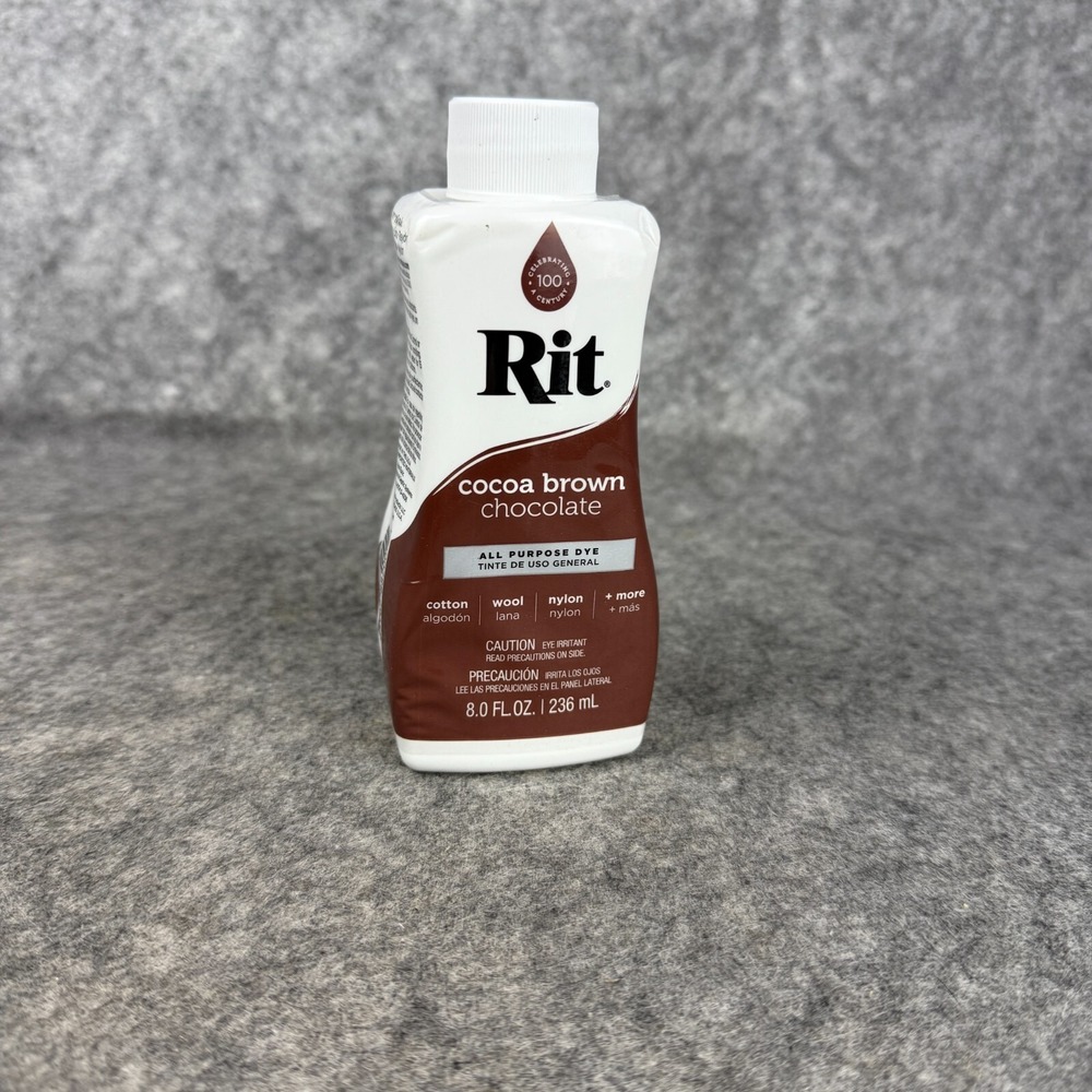 RIT‎ All Purpose Fabric Clothes Dye Cocoa Brown 8 oz Cotton Wool Nylon more